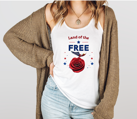 Stylish Patriotic Racerback Tank with Inspiring Logo