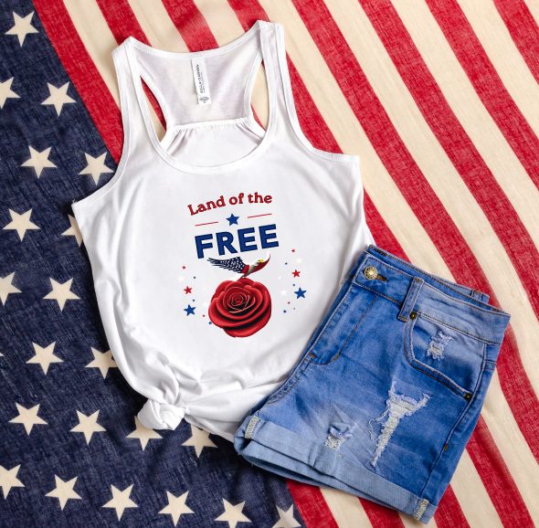 Stylish Patriotic Racerback Tank with Inspiring Logo