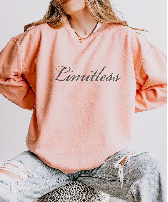 Chic and Comfy Oversized Inspirational Sweatshirt - You Are Limitless