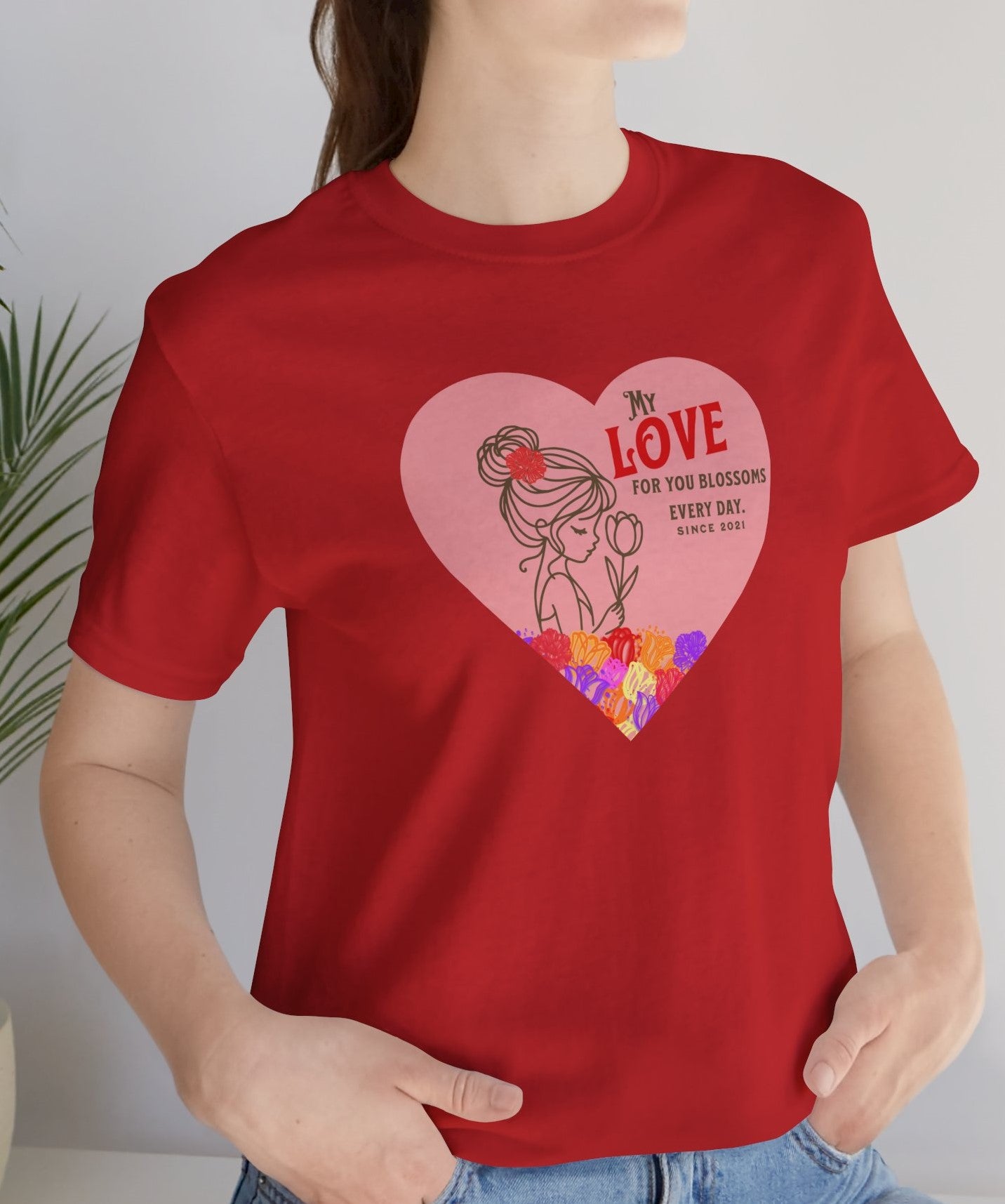Love in Full Bloom Crew Neck Comfy Tee