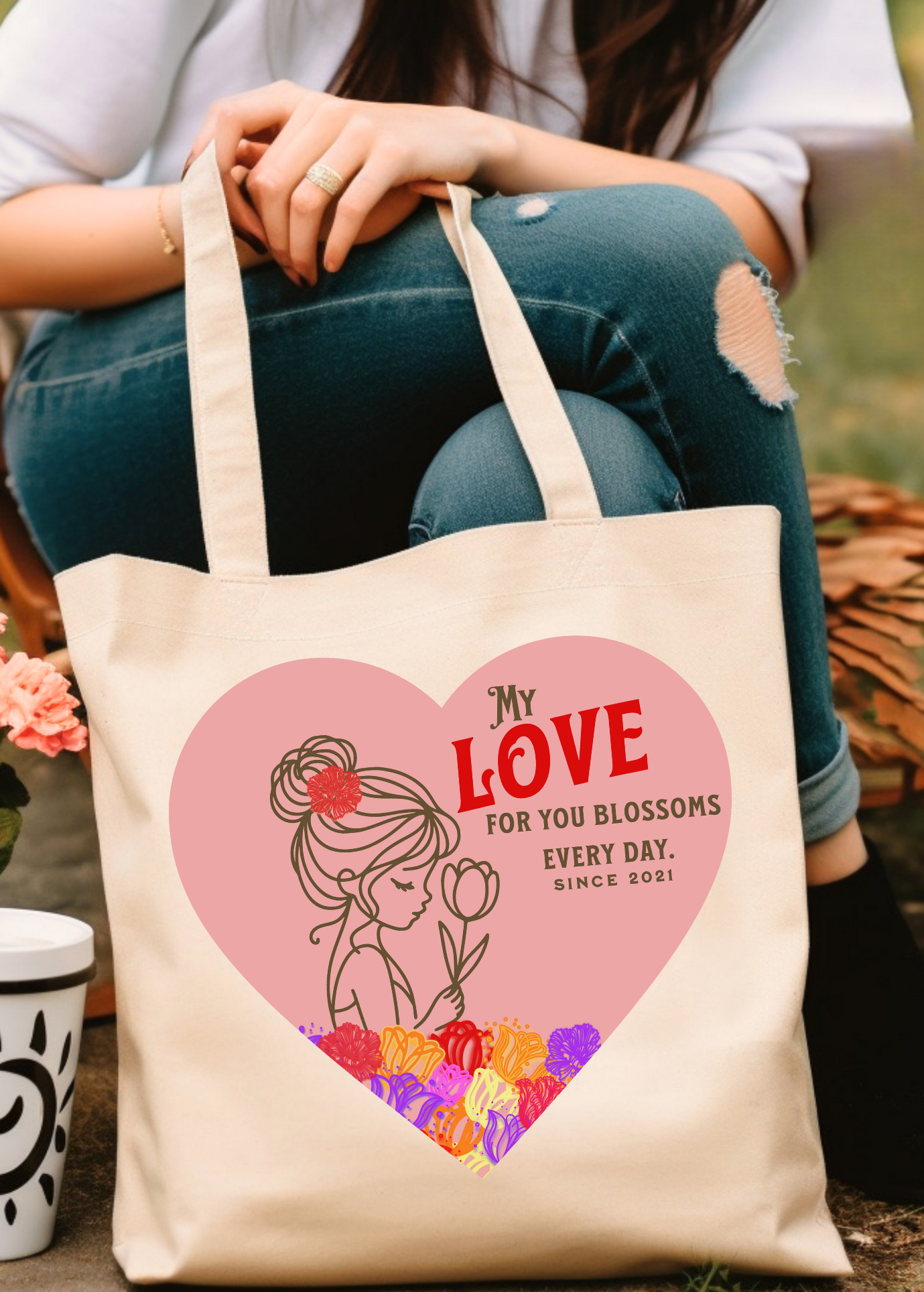 Blossoming Love Tote Bag