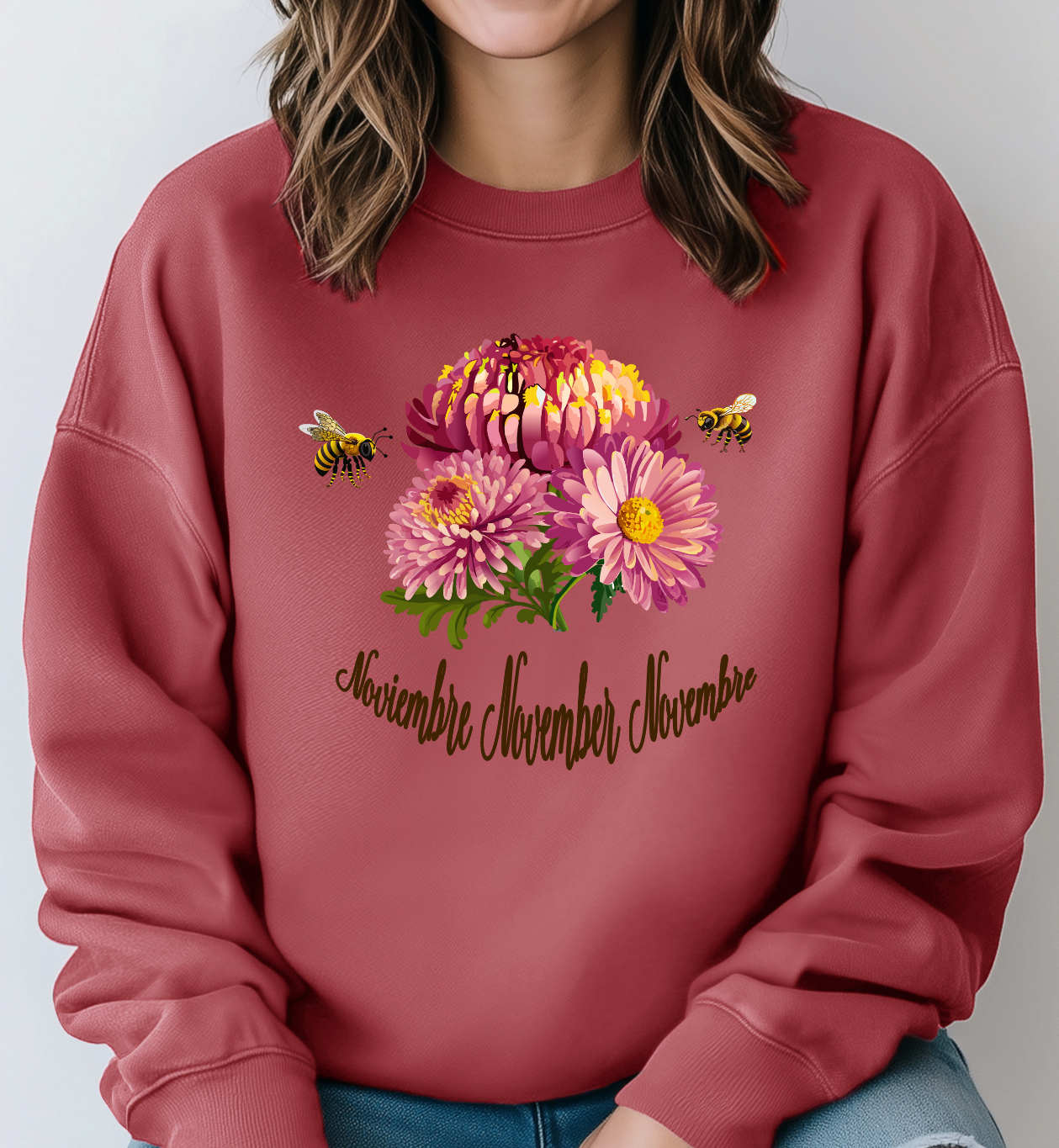 Cozy November Birth Flower Inspired Sweatshirt