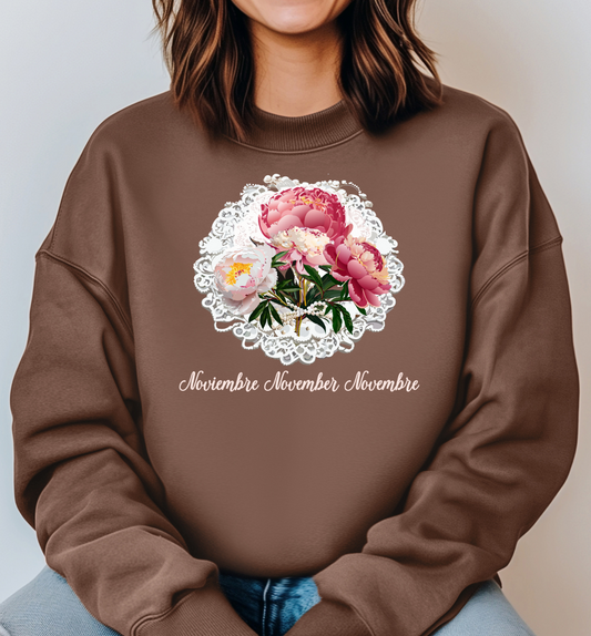 Cozy November Birth Flower Inspired Sweatshirt