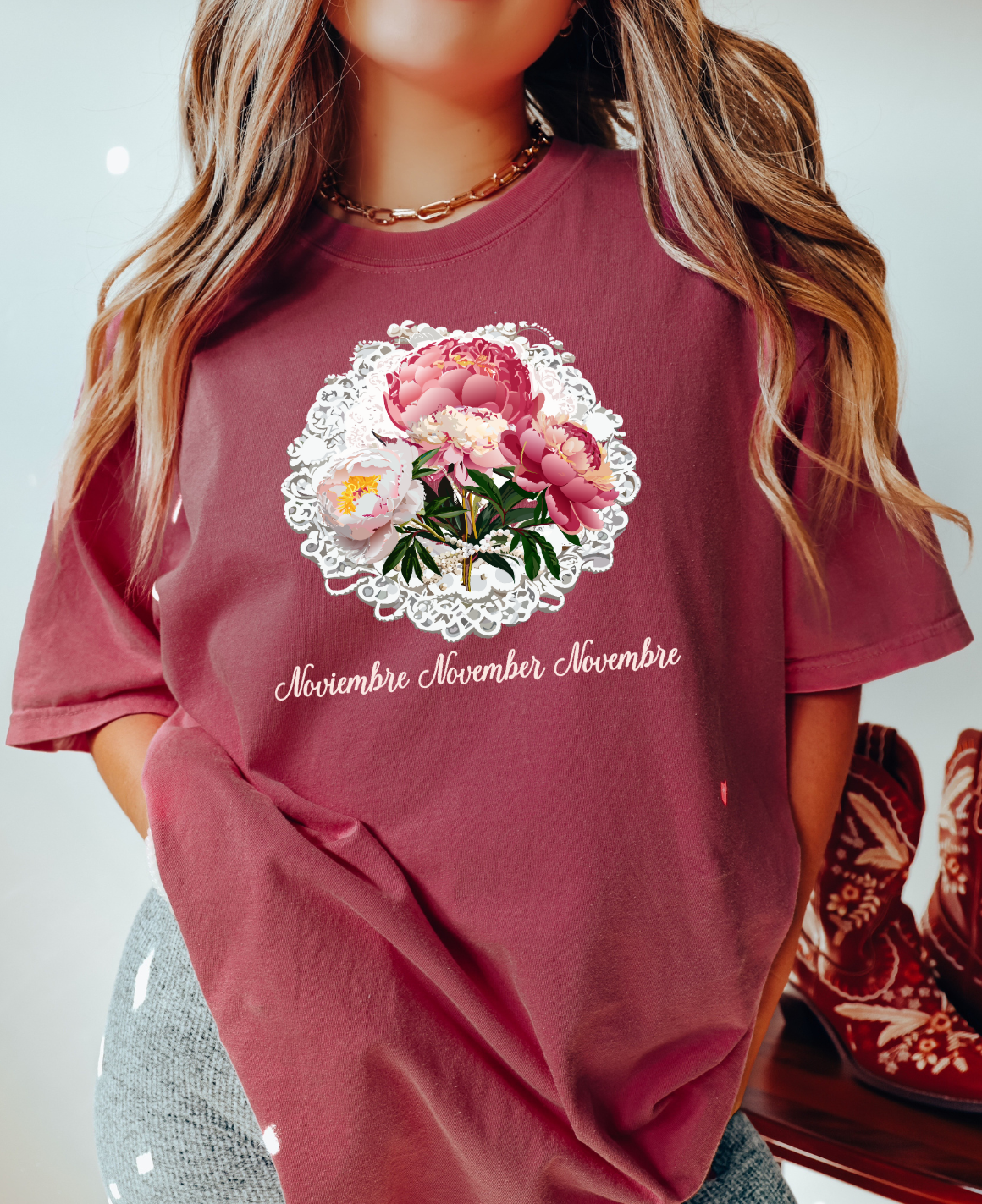Comfy November Inspired Floral Tee