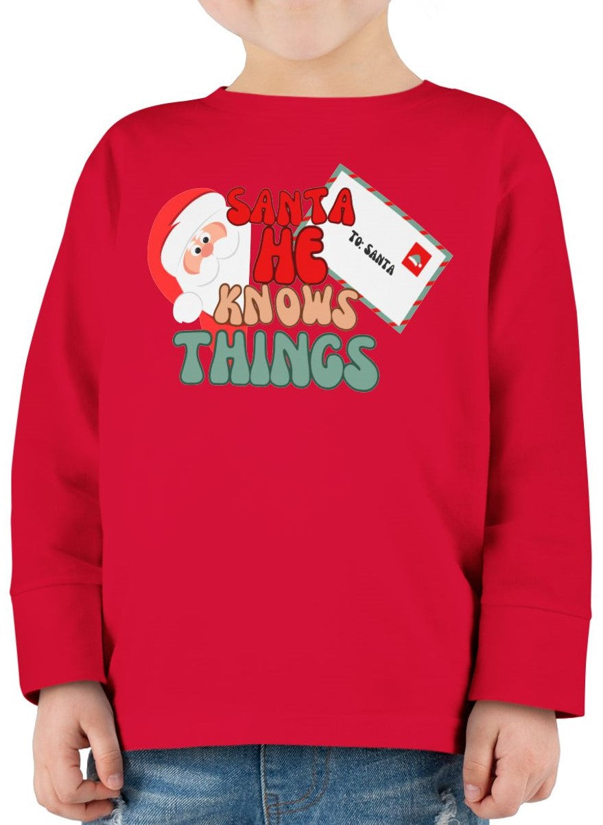 Cheeky Toddler Santa Long Sleeve Tee