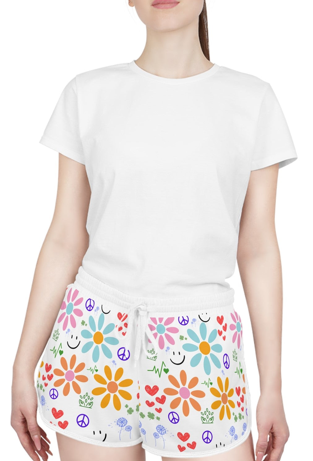 Wishes Collection Women's Relaxed Shorts (in White)