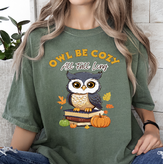 Comfy Fall Tee Featuring Adorable Owl