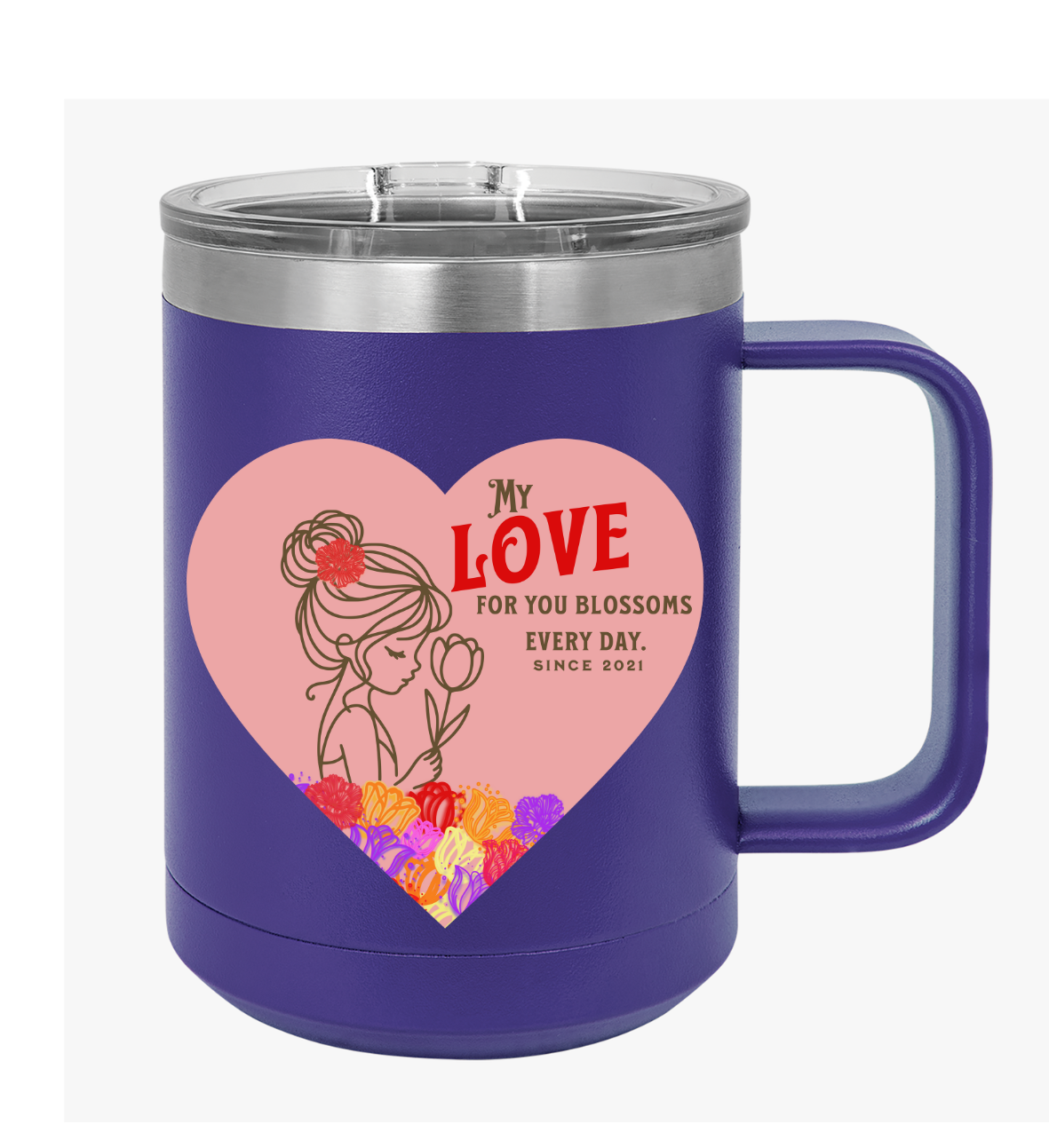 Blossoming Love Mug Tumbler, 15oz