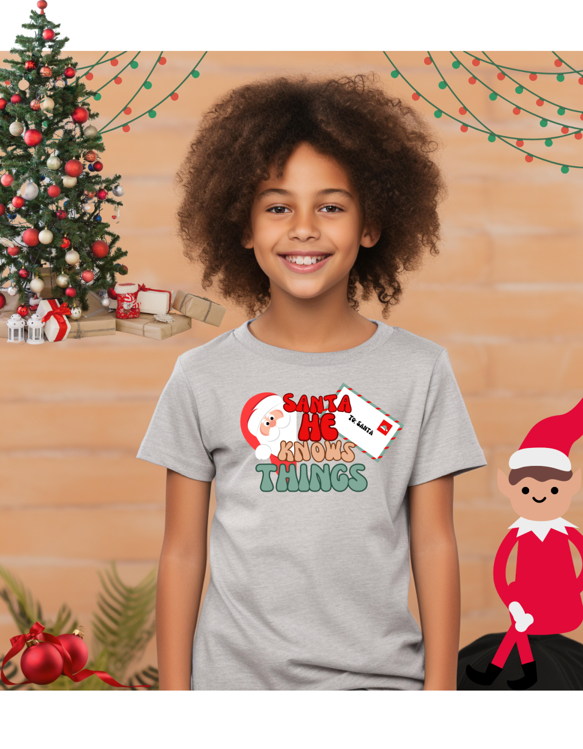 Funny Santa Kids Heavy Cottonâ„¢ Tee