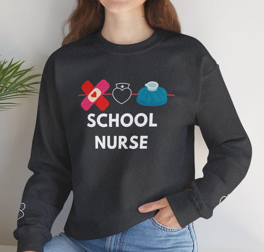 Comfy School Nurse Crewneck Sweatshirt