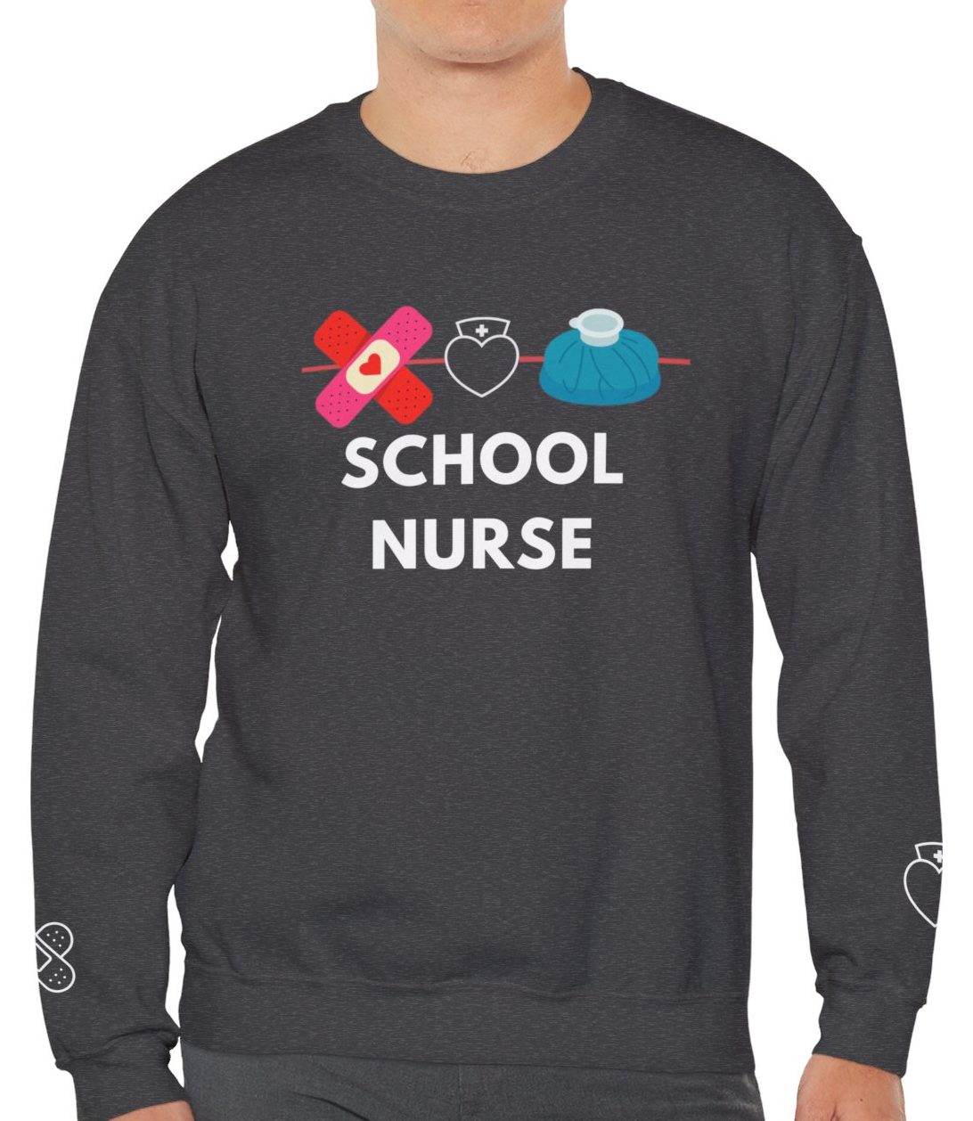 Comfy School Nurse Crewneck Sweatshirt