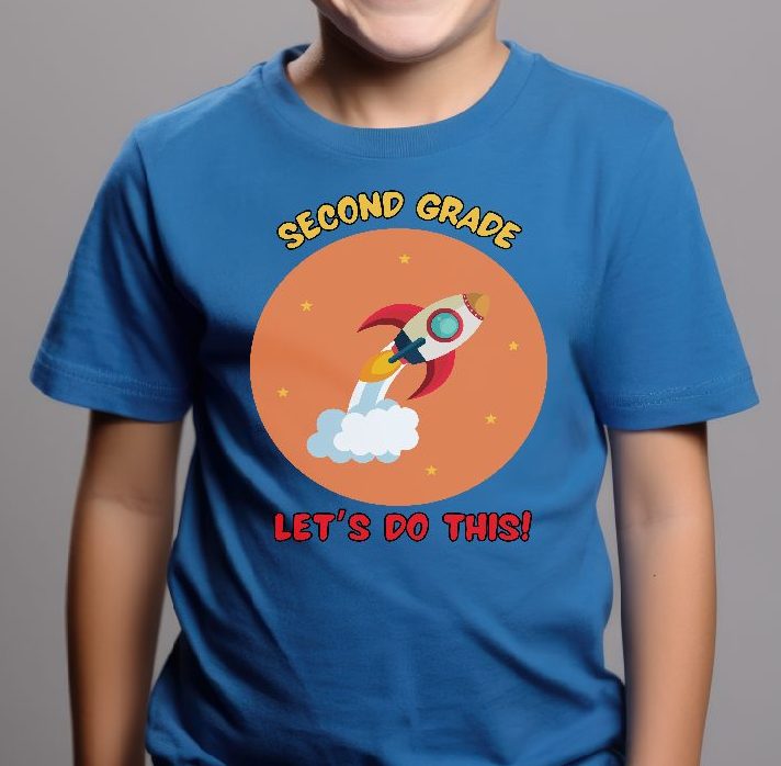 Second Grade Back to School Tee with Motivational Phrase
