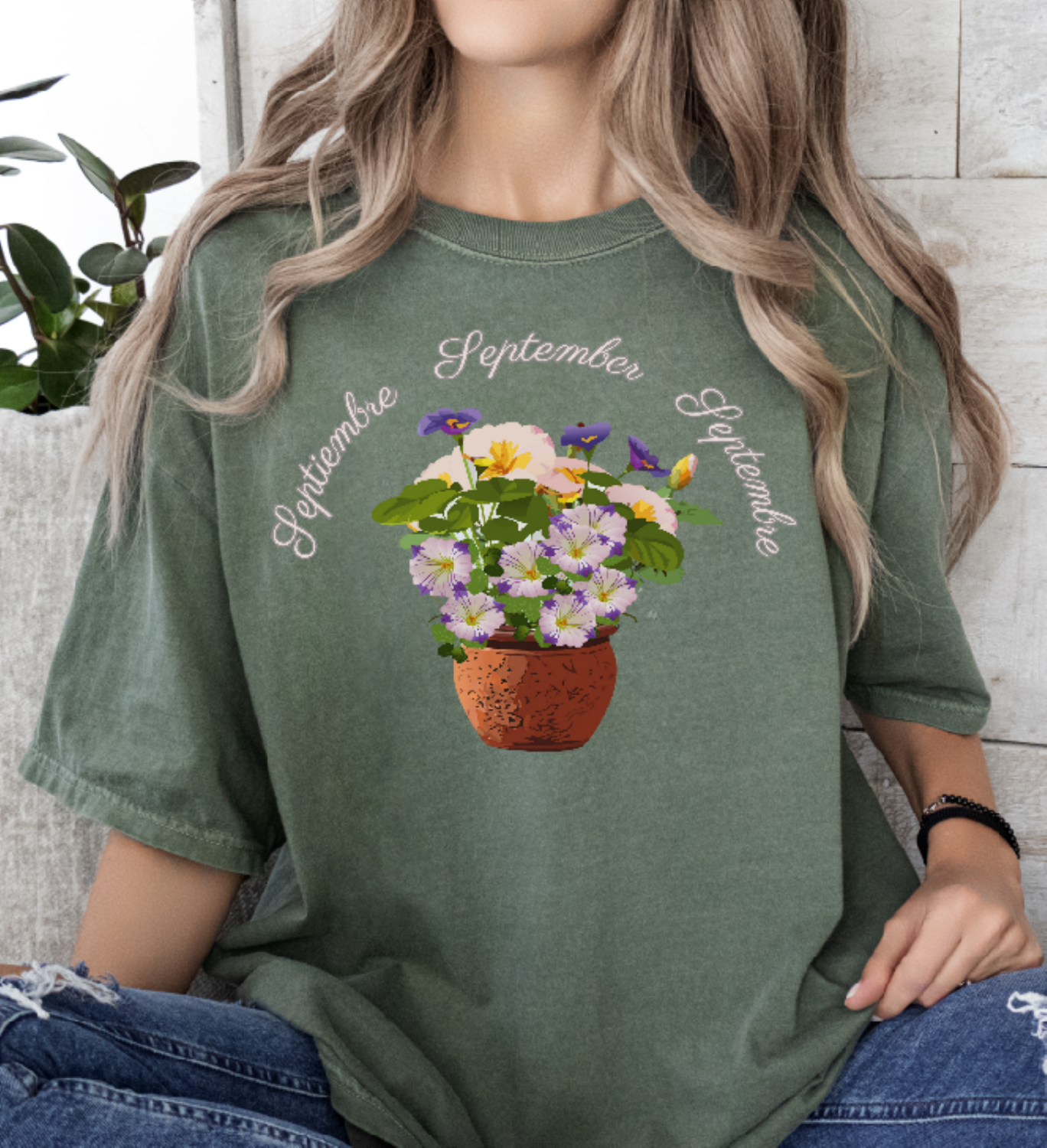 September Inspired Floral T-Shirt Featuring Morning Glories