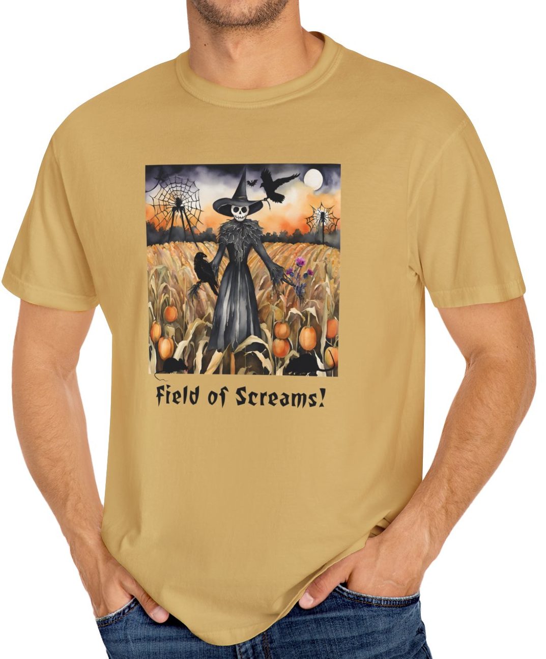 Vintage Inspired Halloween T-Shirt Featuring Scarecrow