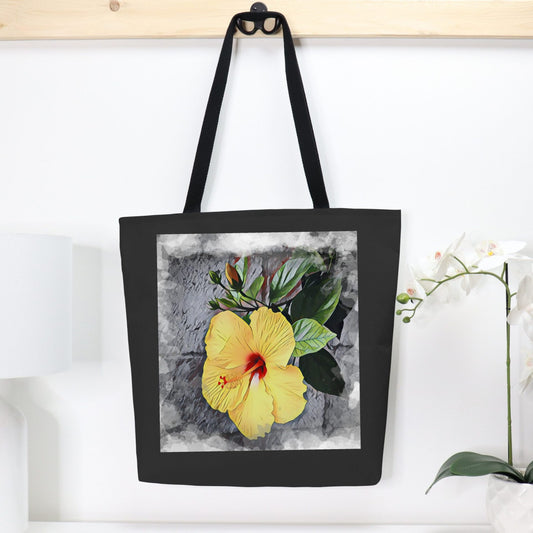 Tropical Yellow Hibiscus Tote - Multi-Functional and Chic Shoulder Bag