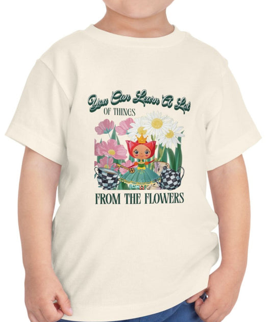 Wonderland Flower Inspired Toddler Short Sleeve Tee