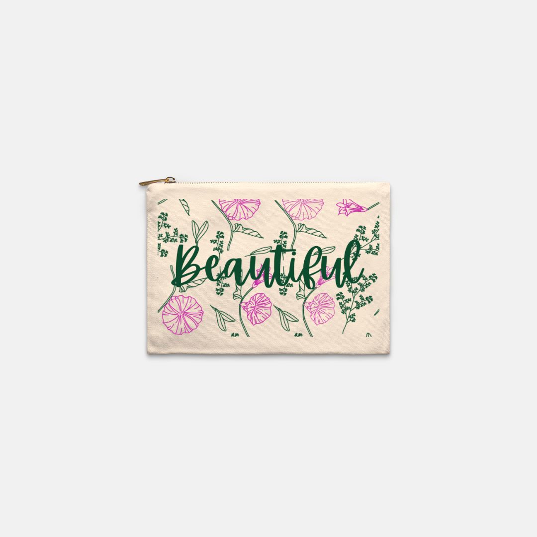 Whimsical Floral Cosmetic Bag