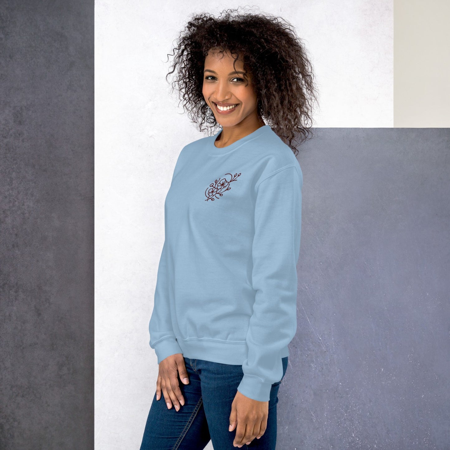 Cozy Embroidered Sakura Sweatshirt