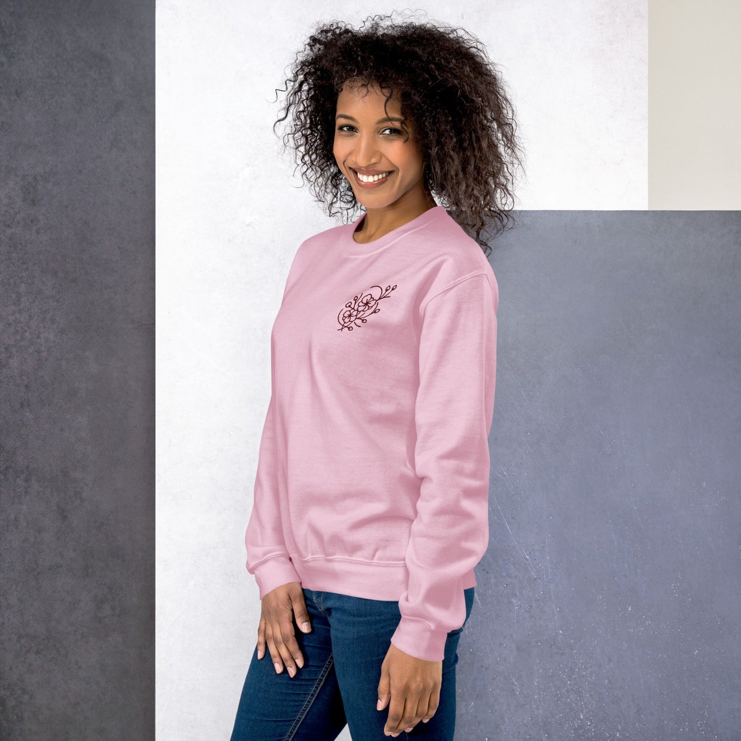 Cozy Embroidered Sakura Sweatshirt