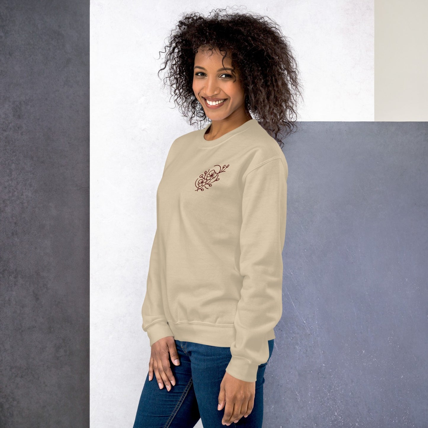 Cozy Embroidered Sakura Sweatshirt