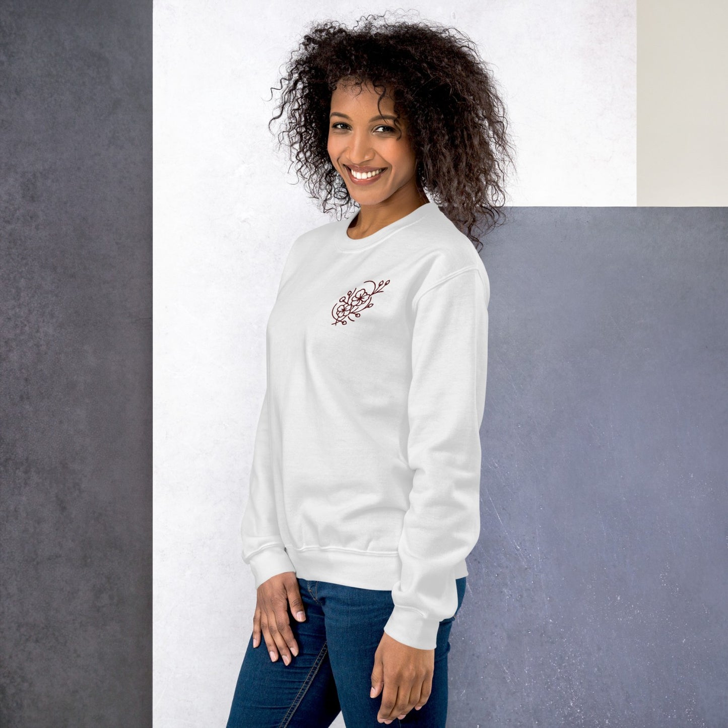 Cozy Embroidered Sakura Sweatshirt